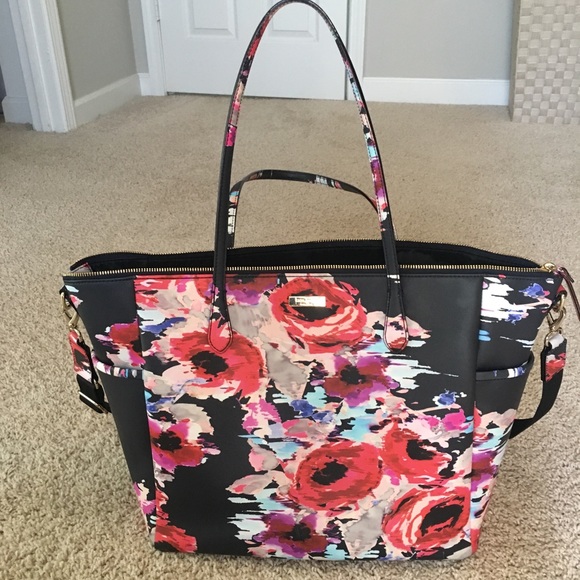 kate spade Handbags - Kate Spade floral diaper bag- Navy